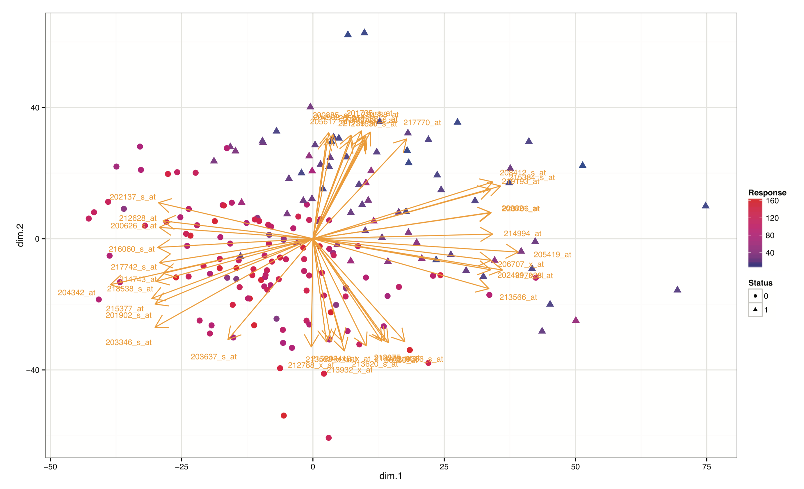 Example of biplot of data.